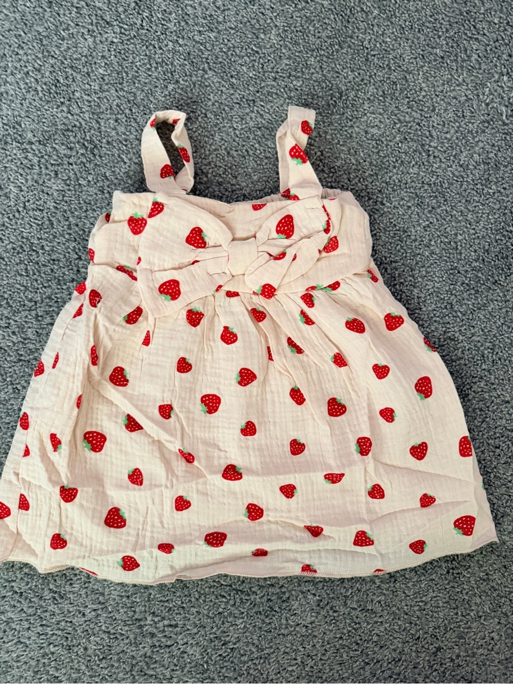 Girls Strawberry Print Pink Sleeveless Top